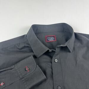 UNTUCKit Black Wrinkle Free Cotton Mens X Large Long Sleeve Button Wrinkle Free